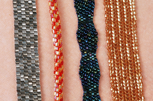 Cut beads in bracelets